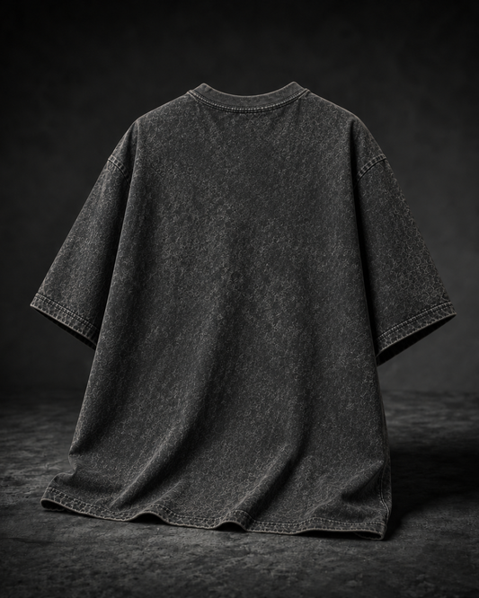Bury The Old Self Acid Wash Black T-shirt