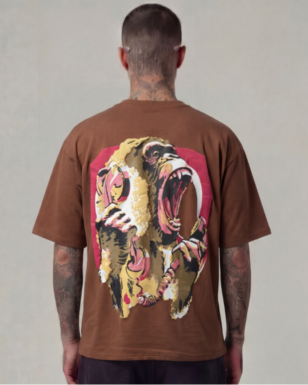 No Phoney Shit here Oversized Brown Unisex T-shirt