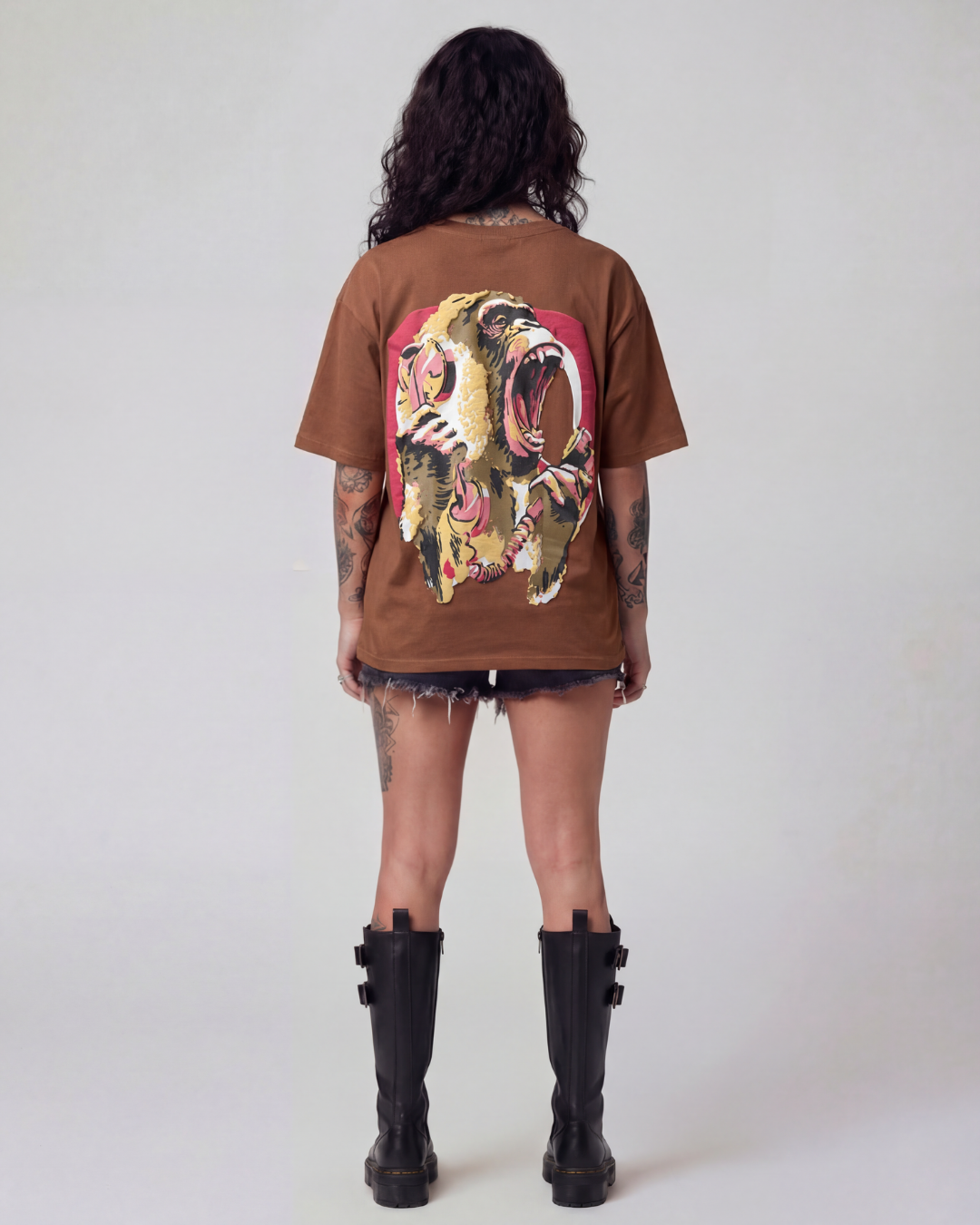 No Phoney Shit here Oversized Brown Unisex T-shirt