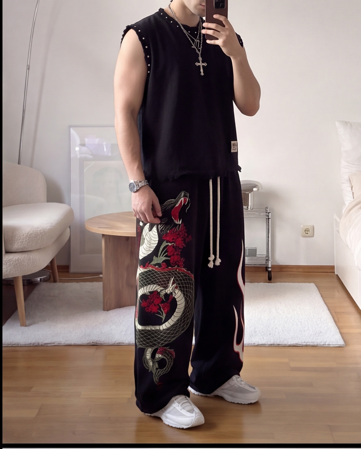 Vest & Dragon Sweatpants