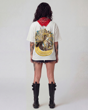 Fuck Society Oversized Offwhite Unisex T-shirt