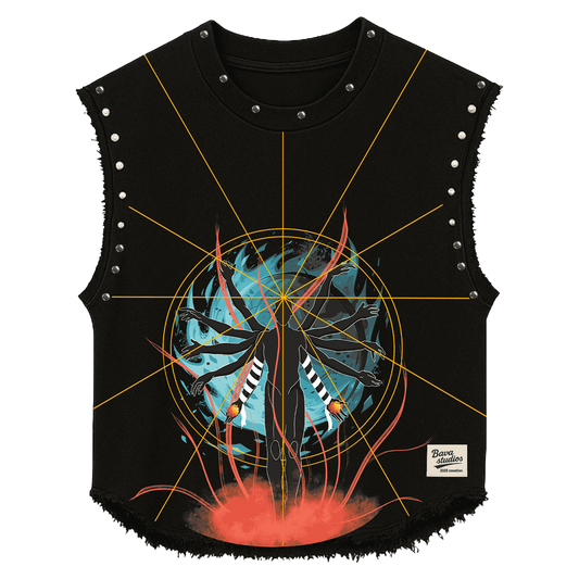 REBIRTH UNISEX BLACK VEST (BOXYFIT)