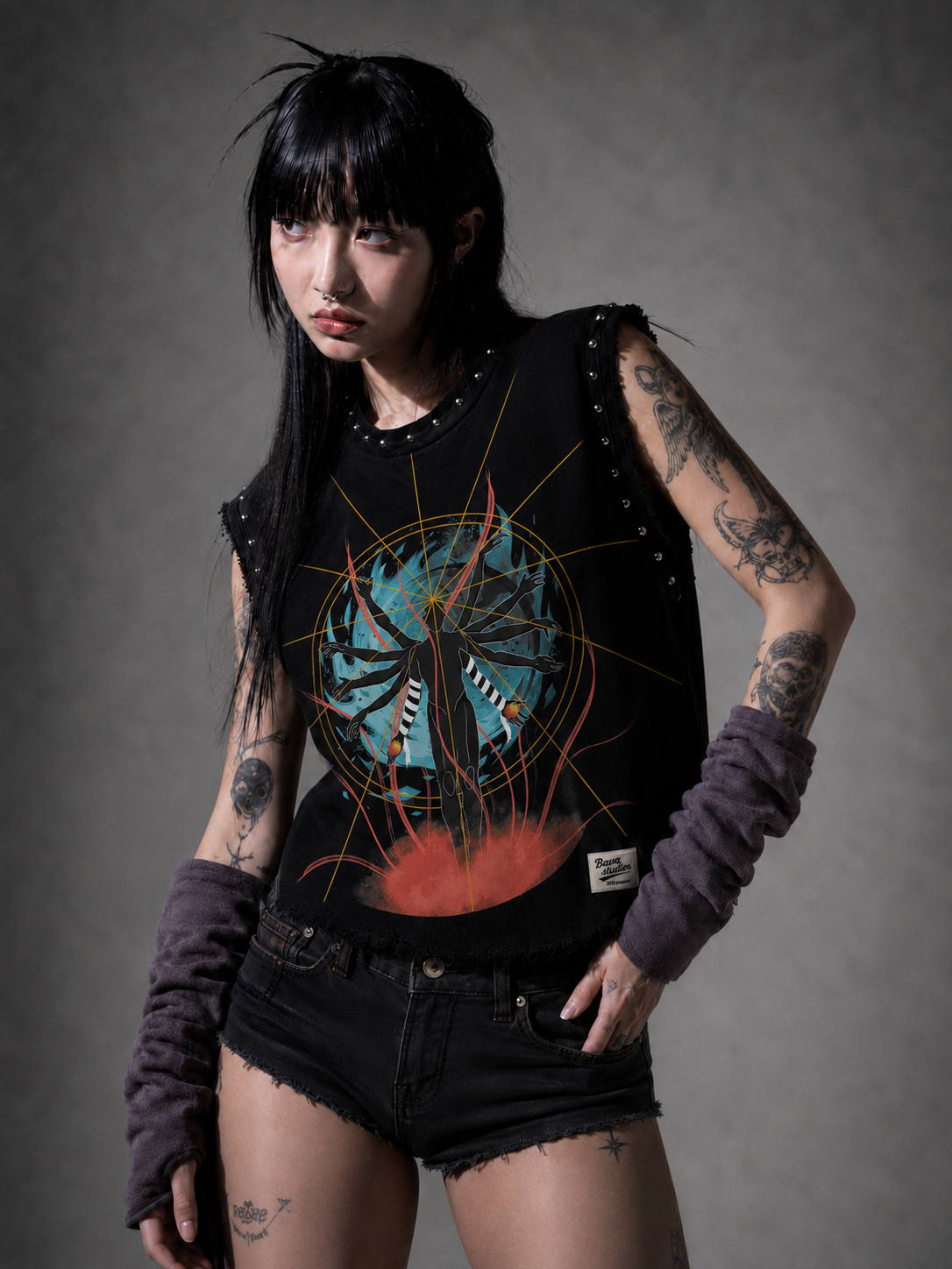 REBIRTH UNISEX BLACK VEST (BOXYFIT)