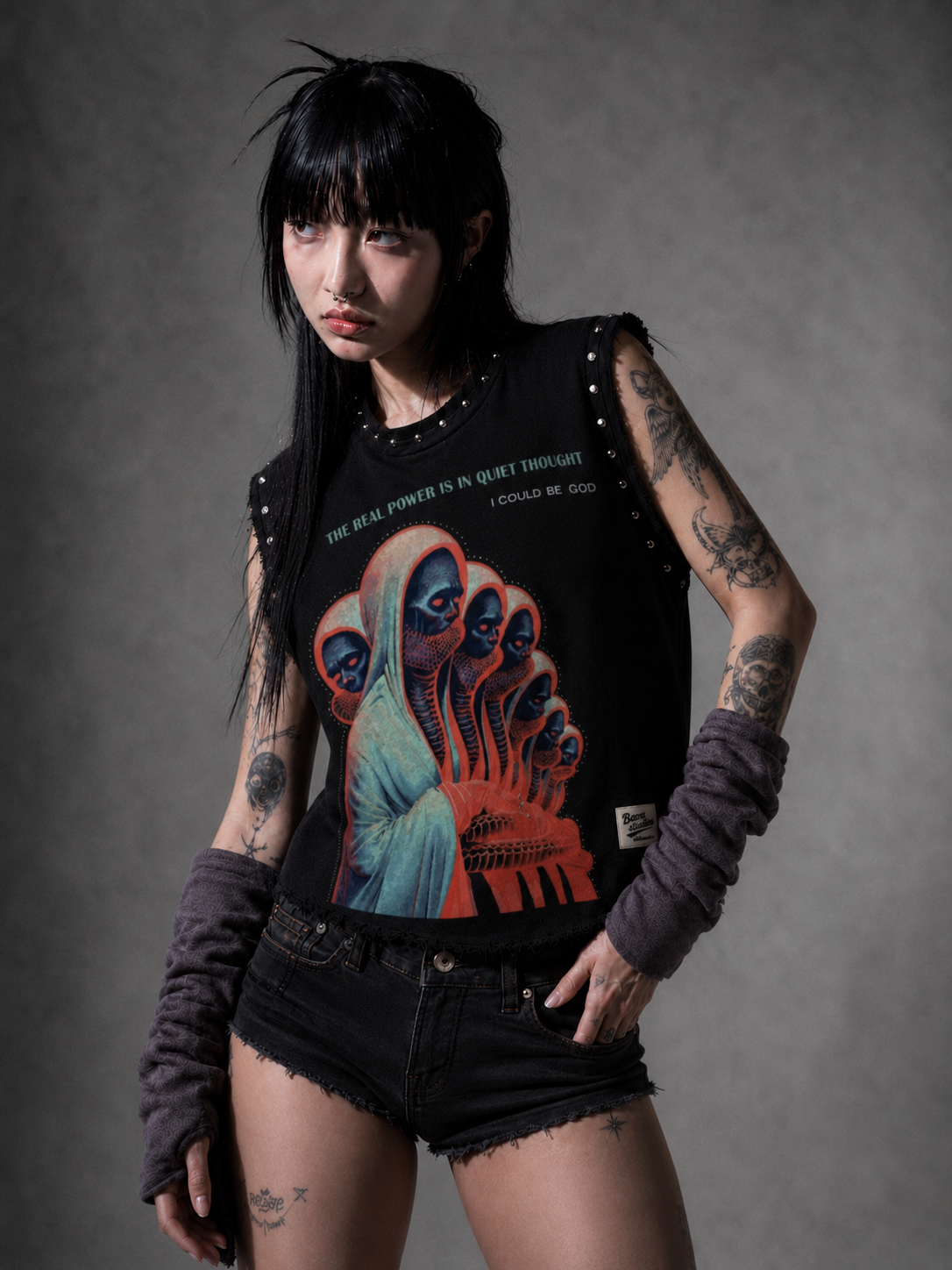 AWAKENDED UNISEX BLACK VEST (BOXYFIT)
