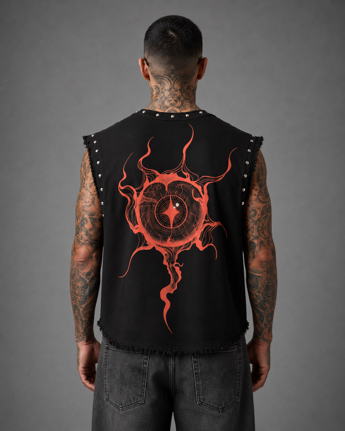 REBIRTH UNISEX BLACK VEST (BOXYFIT)