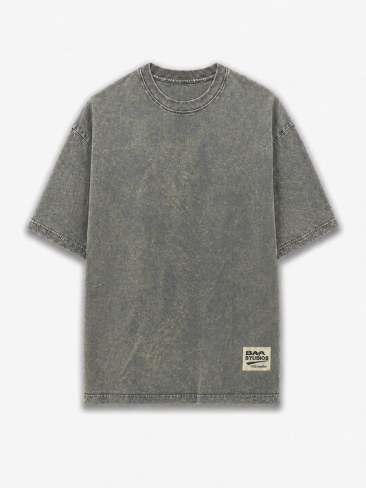 GREY ACID WASH OVERSIZED UNISEX T-SHIRT
