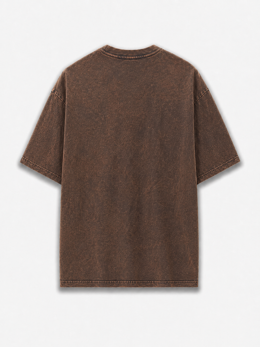 COFFEE ACID WASH OVERSIZED UNISEX T-SHIRT
