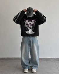 ENTER THE PORTAL UNISEX BLACK SWEATSHIRT (BOXYFIT)