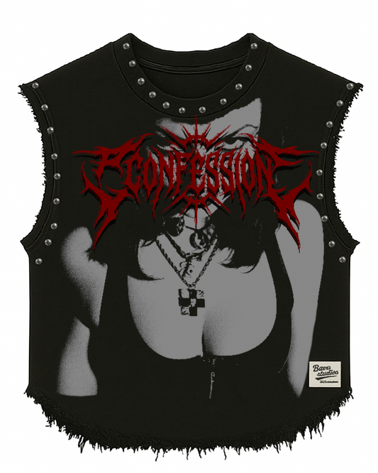 CONFESSION UNISEX BLACK VEST (BOXYFIT)