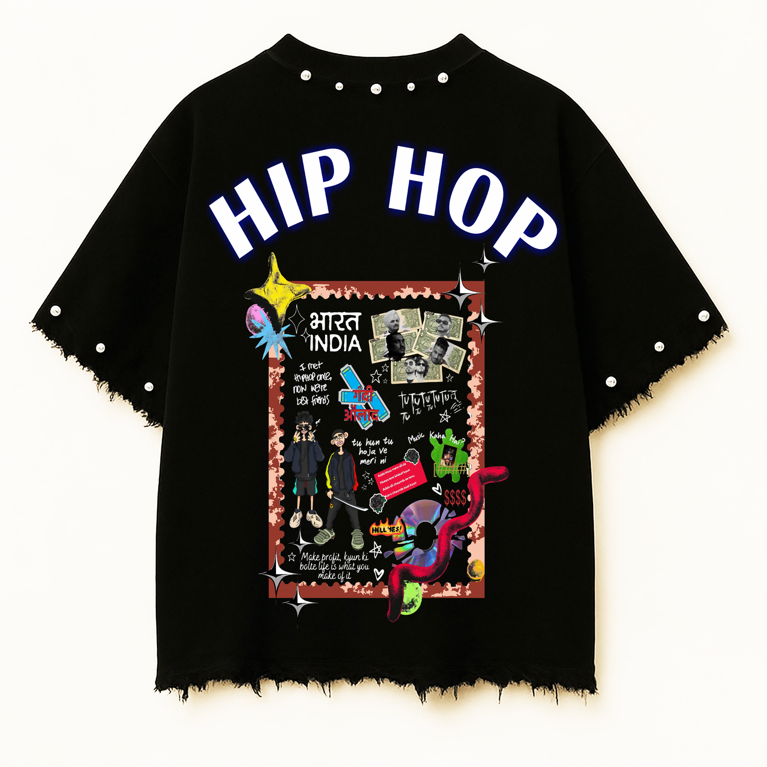 DHH OVERSIZE OVERSIZE UNISEX BLACK TSHIRT (BOXYFIT)