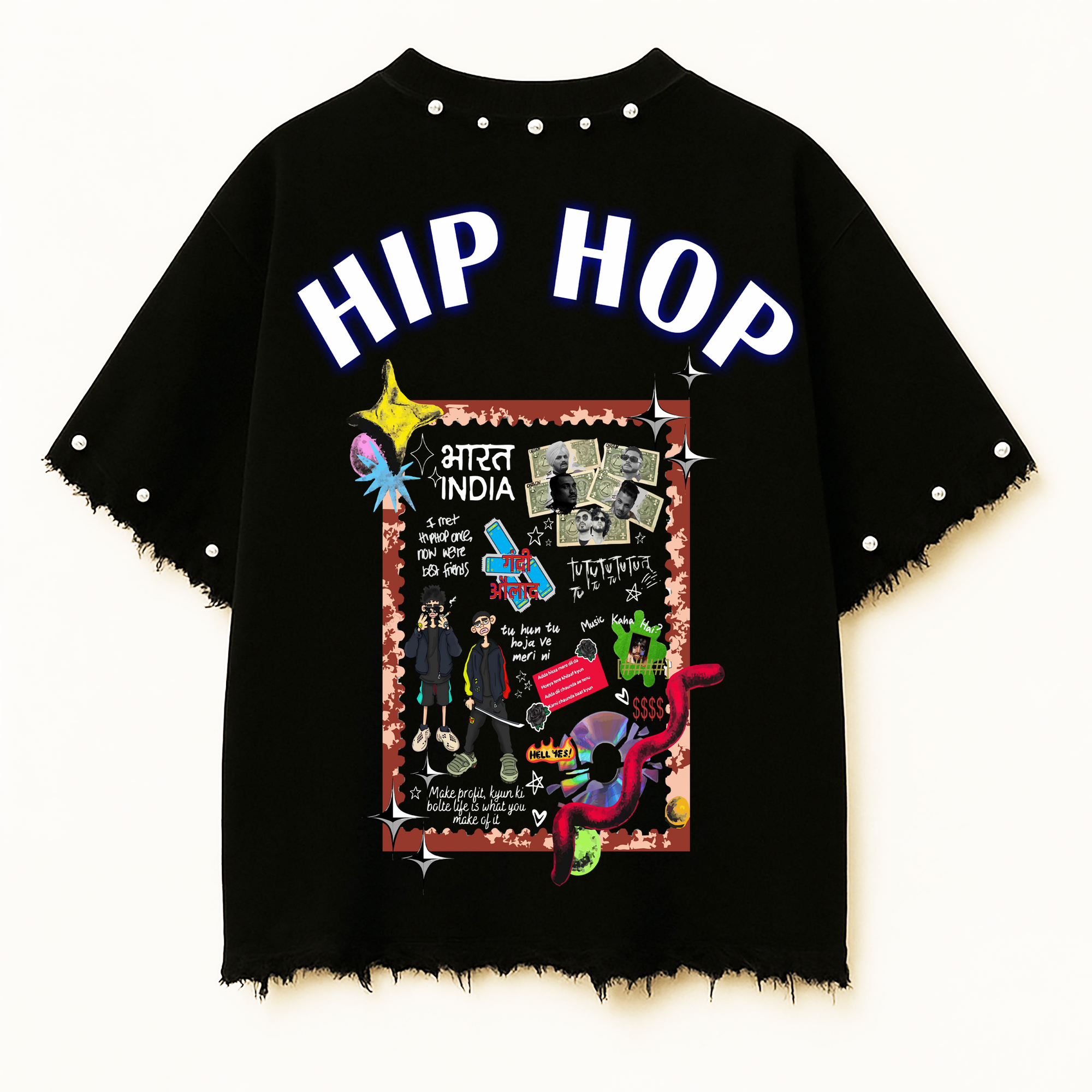 DHH OVERSIZE OVERSIZE UNISEX BLACK TSHIRT (BOXYFIT)