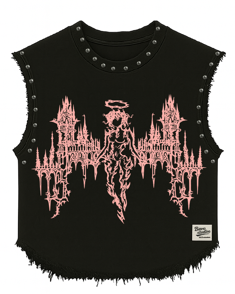 THE LAST SERAPH UNISEX BLACK VEST (BOXYFIT)