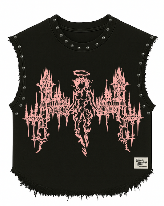 THE LAST SERAPH UNISEX BLACK VEST (BOXYFIT)