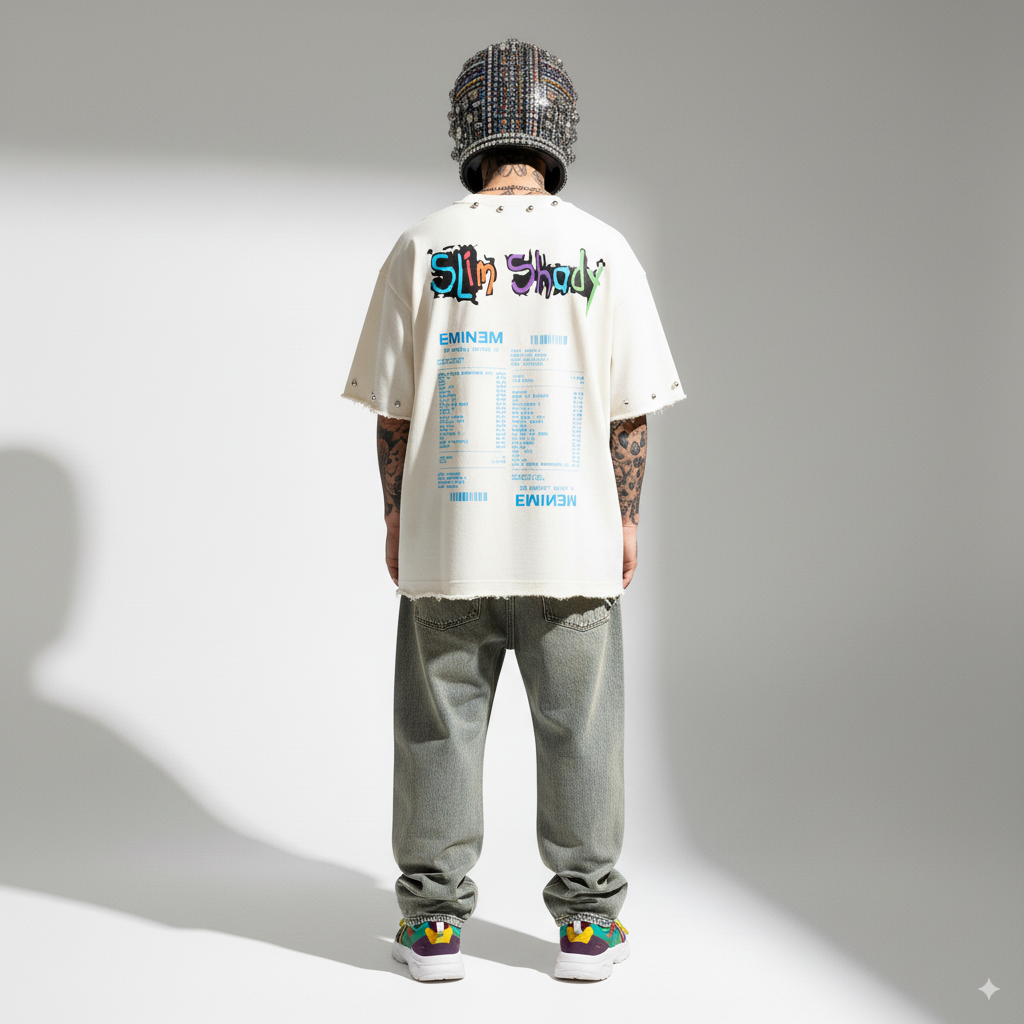 EMINEM OVERSIZE UNISEX OFF-WHITE TSHIRT (BOXYFIT)
