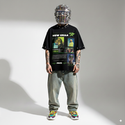 POP ICONS OVERSIZE UNISEX BLACK TSHIRT (BOXYFIT)