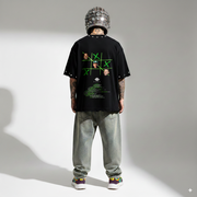 POP ICONS OVERSIZE UNISEX BLACK TSHIRT (BOXYFIT)