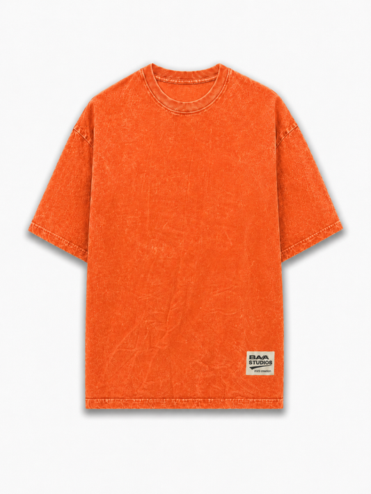 ORANGE ACID WASH OVERSIZED UNISEX T-SHIRT