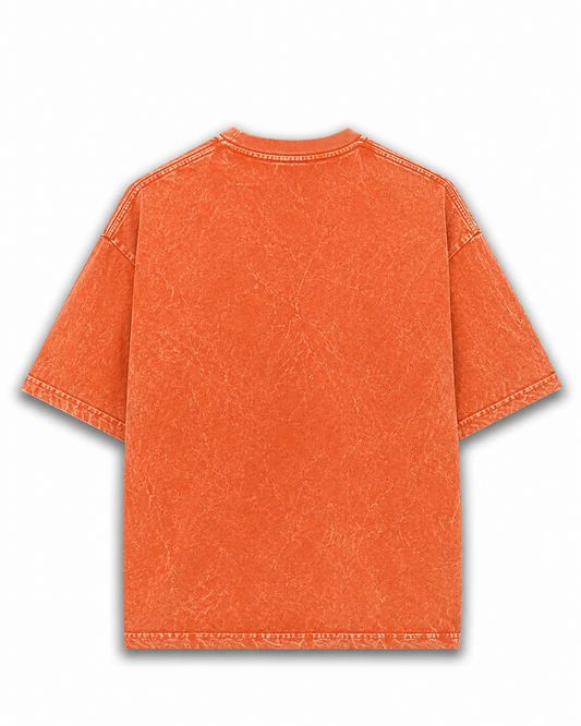 ORANGE ACID WASH OVERSIZED UNISEX T-SHIRT