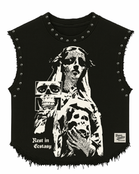 REST IN ECSTASY UNISEX BLACK VEST (BOXYFIT)