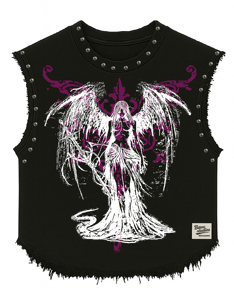 FALLEN ANGEL UNISEX BLACK VEST (BOXYFIT)