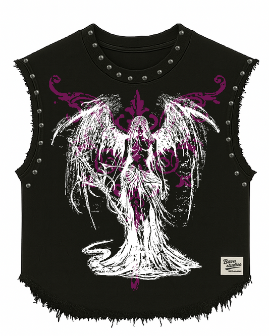 FALLEN ANGEL UNISEX BLACK VEST (BOXYFIT)