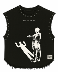 BURY THE OLD SELF UNISEX BLACK VEST (BOXYFIT)