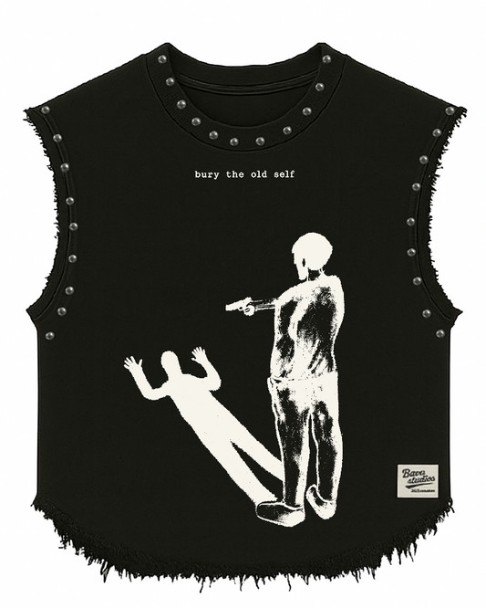 BURY THE OLD SELF UNISEX BLACK VEST (BOXYFIT)