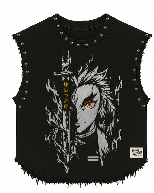 DEMON SLAYER HASHIRA  UNISEX BLACK VEST (BOXYFIT)