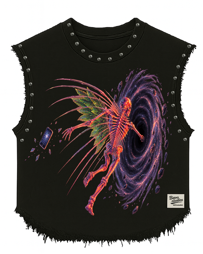 ENTER THE PORTAL UNISEX BLACK VEST (BOXYFIT)