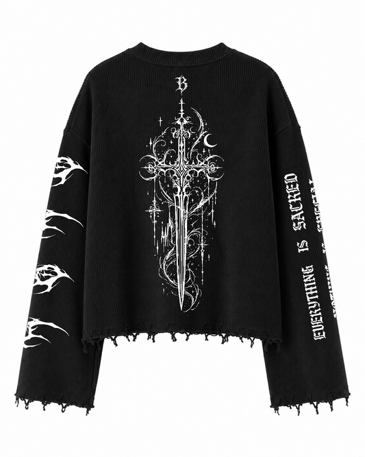 ENTER THE PORTAL UNISEX BLACK SWEATSHIRT (BOXYFIT)