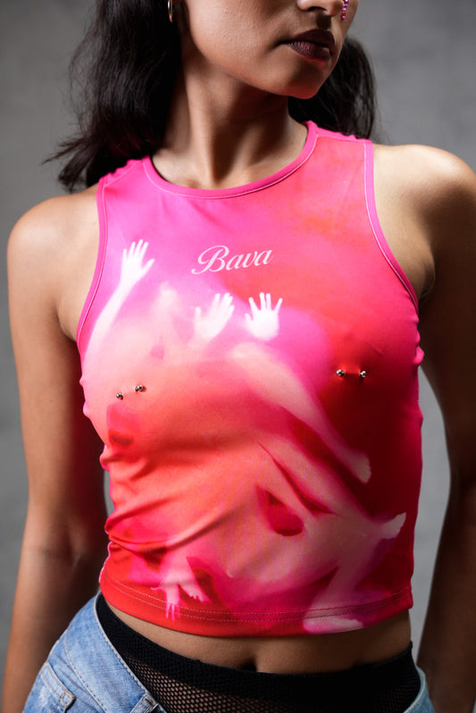 Trapped Soul Pink Cotton Crop top