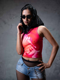 Trapped Soul Pink Cotton Crop top