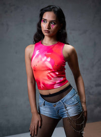 Trapped Soul Pink Cotton Crop top