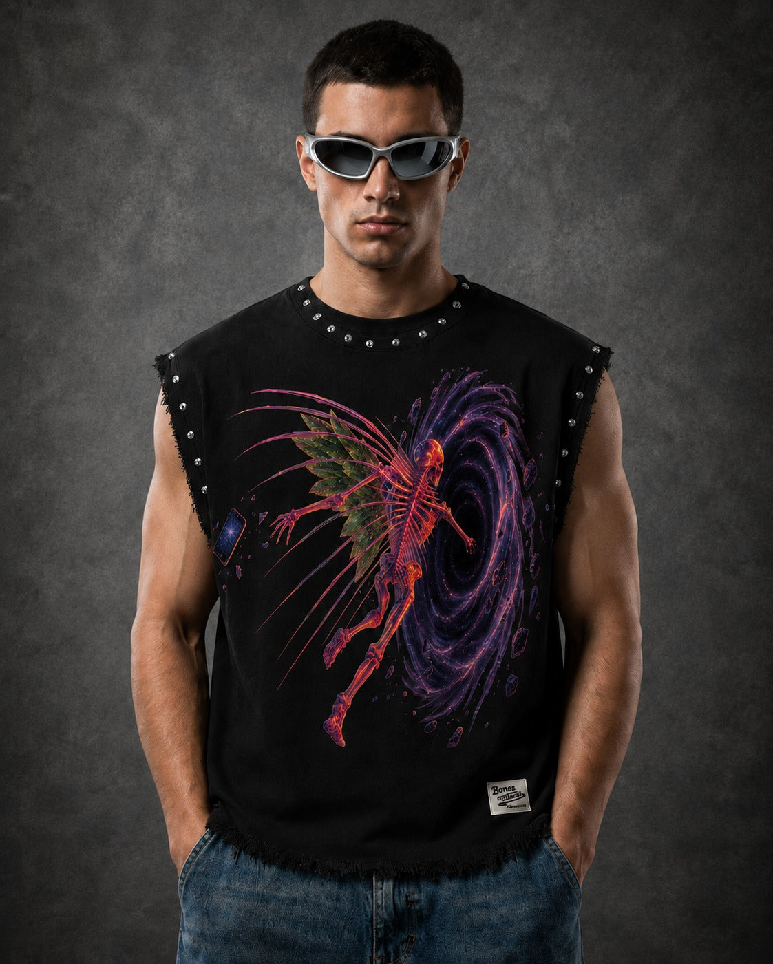 ENTER THE PORTAL UNISEX BLACK VEST (BOXYFIT)
