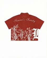 Sinner Society Red Oversize Shirt (Boxy fit)