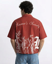 Sinner Society Red Oversize Shirt (Boxy fit)