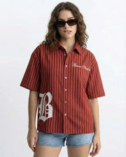 Sinner Society Red Oversize Shirt (Boxy fit)