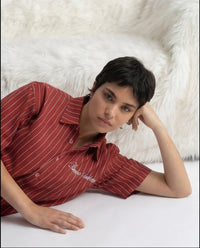 Sinner Society Red Oversize Shirt (Boxy fit)