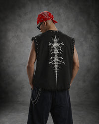 REST IN ECSTASY UNISEX BLACK VEST (BOXYFIT)